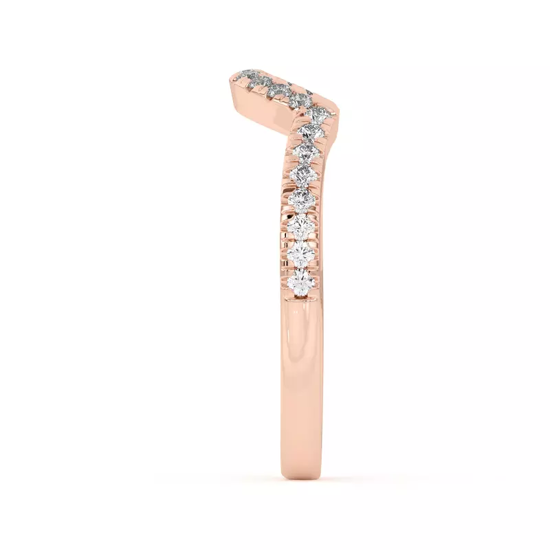 14K Rose Gold Desiree Curved Band
