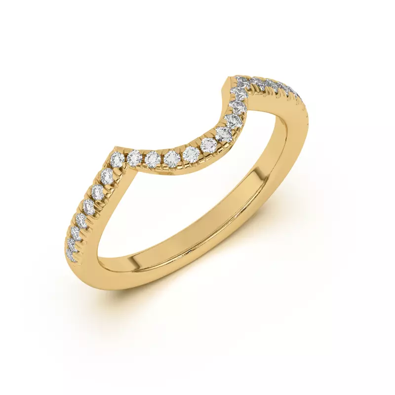 14K Yellow Gold Desiree Curved Band