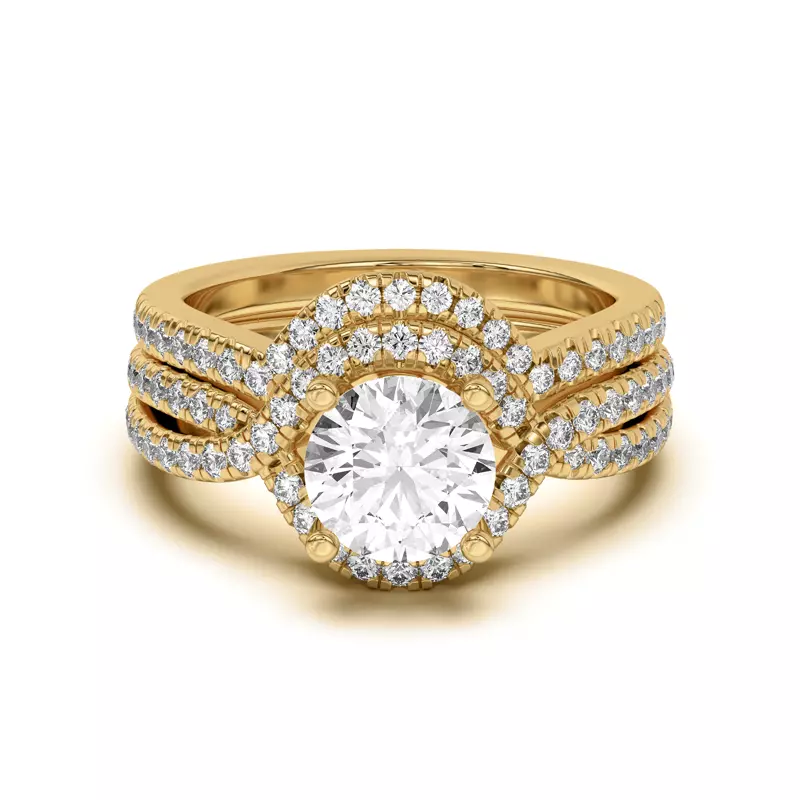 14K Yellow Gold Desiree Curved Band