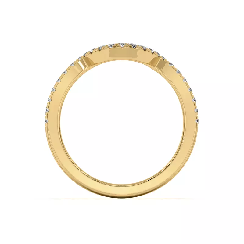 14K Yellow Gold Desiree Curved Band