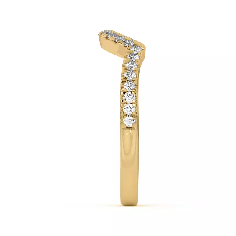 14K Yellow Gold Desiree Curved Band