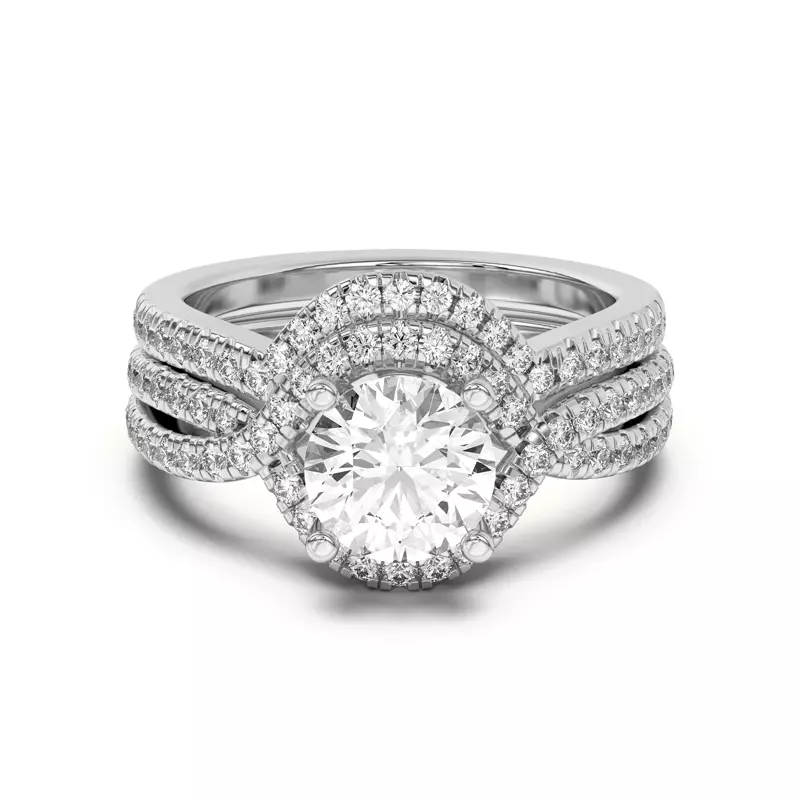 18K White Gold Desiree Curved Band