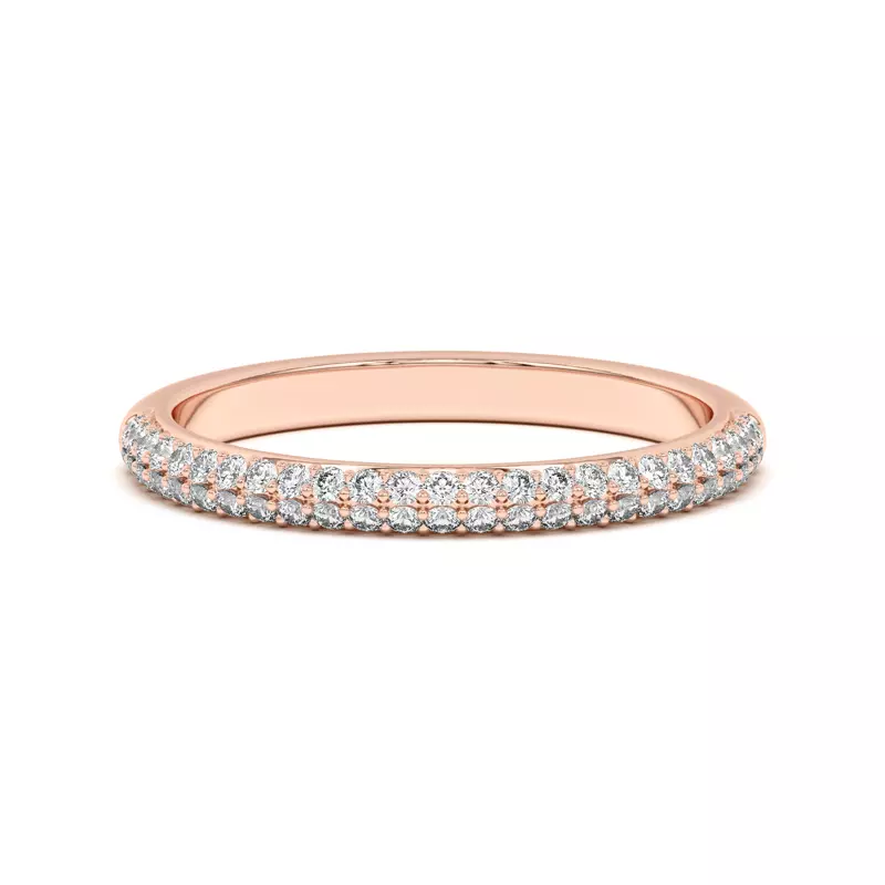 18K Rose Gold Ingrid Double Row Pavé Band
