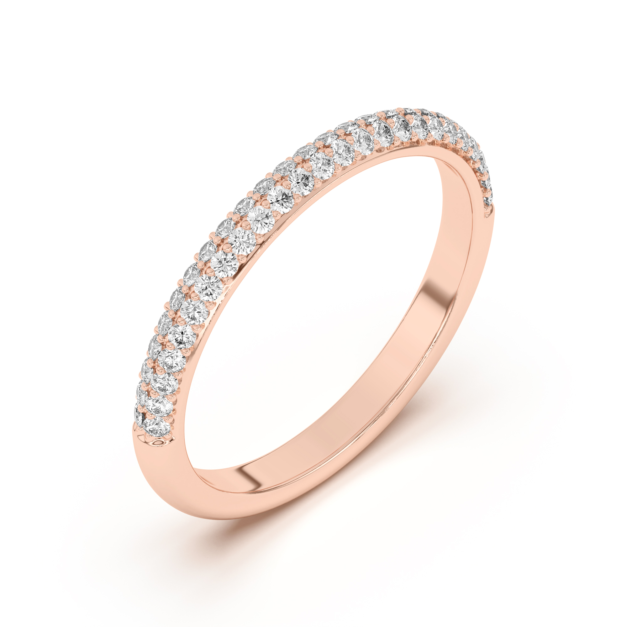 18K Rose Gold Ingrid Double Row Pavé Band