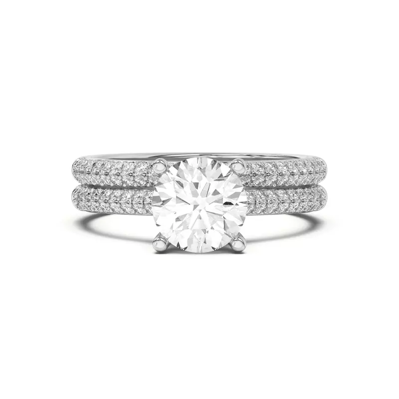 Platinum Ingrid Double Row Pavé Band