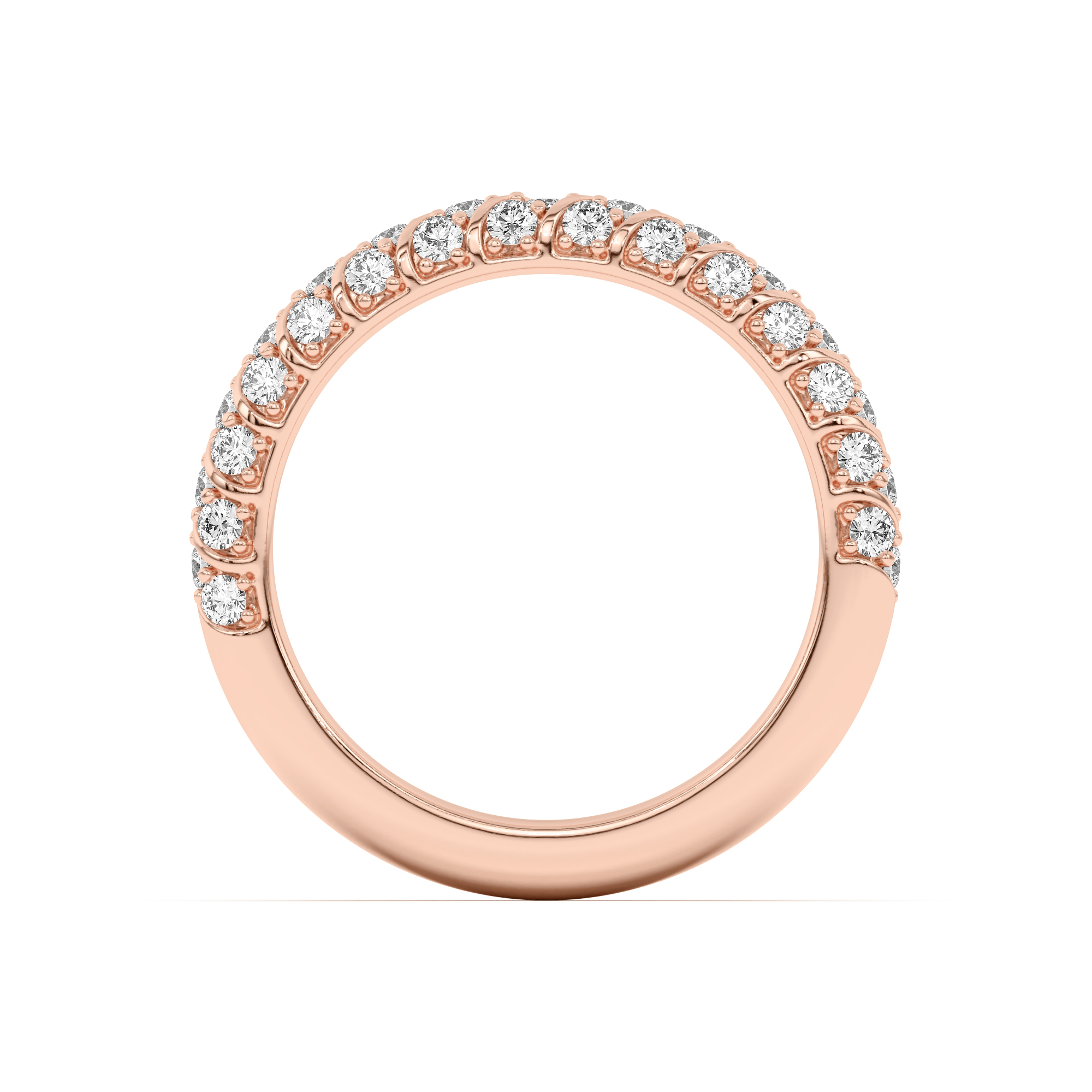 14K Rose Gold Madeline Pavé Trio Striped Band