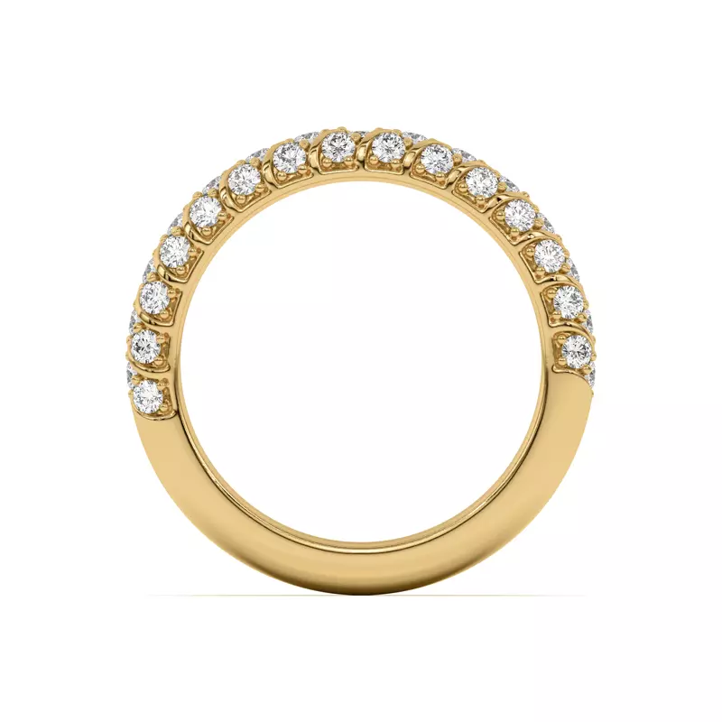 14K Yellow Gold Madeline Pavé Trio Striped Band