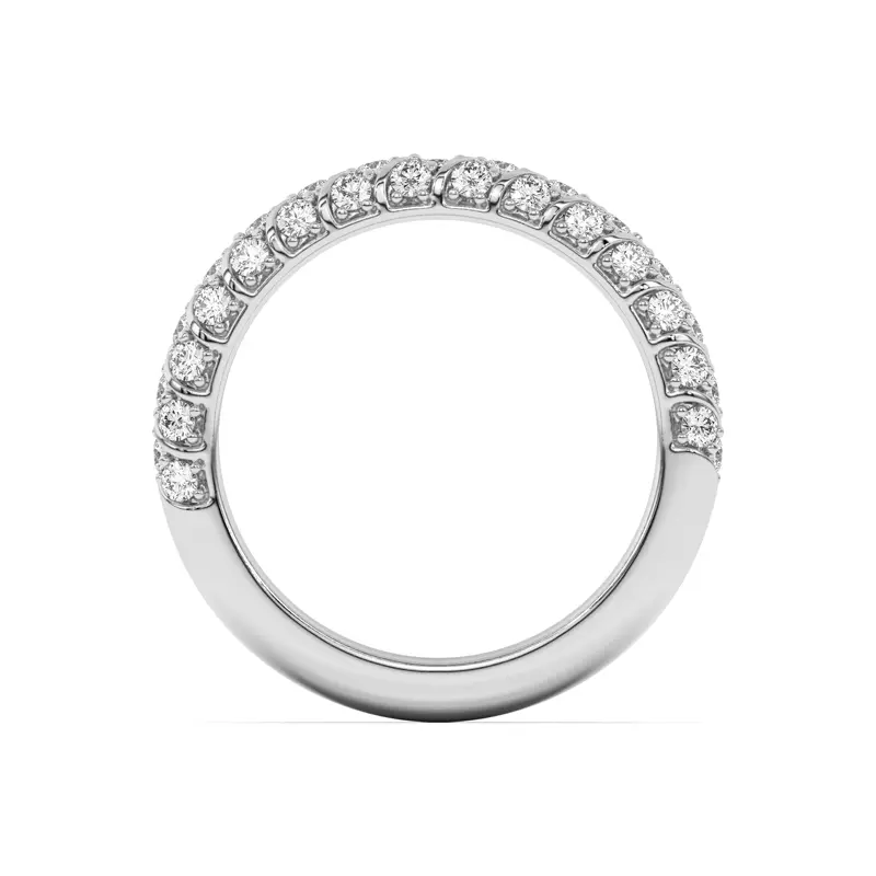 18K White Gold Madeline Pavé Trio Striped Band