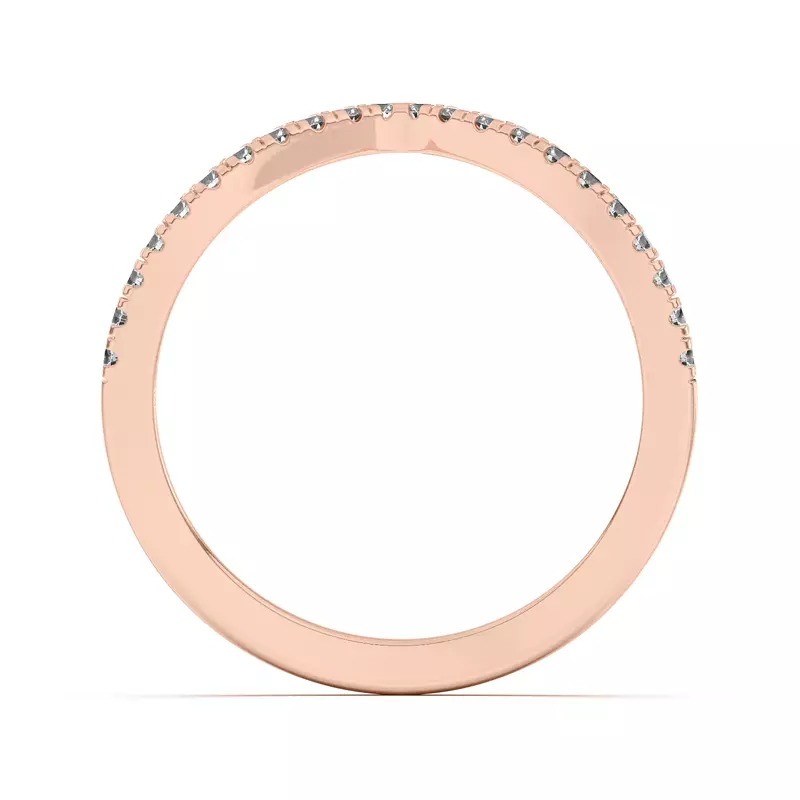 14K Rose Gold Nadine Pavé Chevron Band