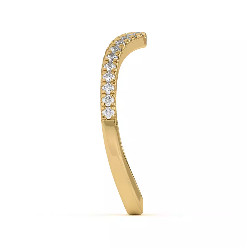 14K Yellow Gold Nadine Pavé Chevron Band