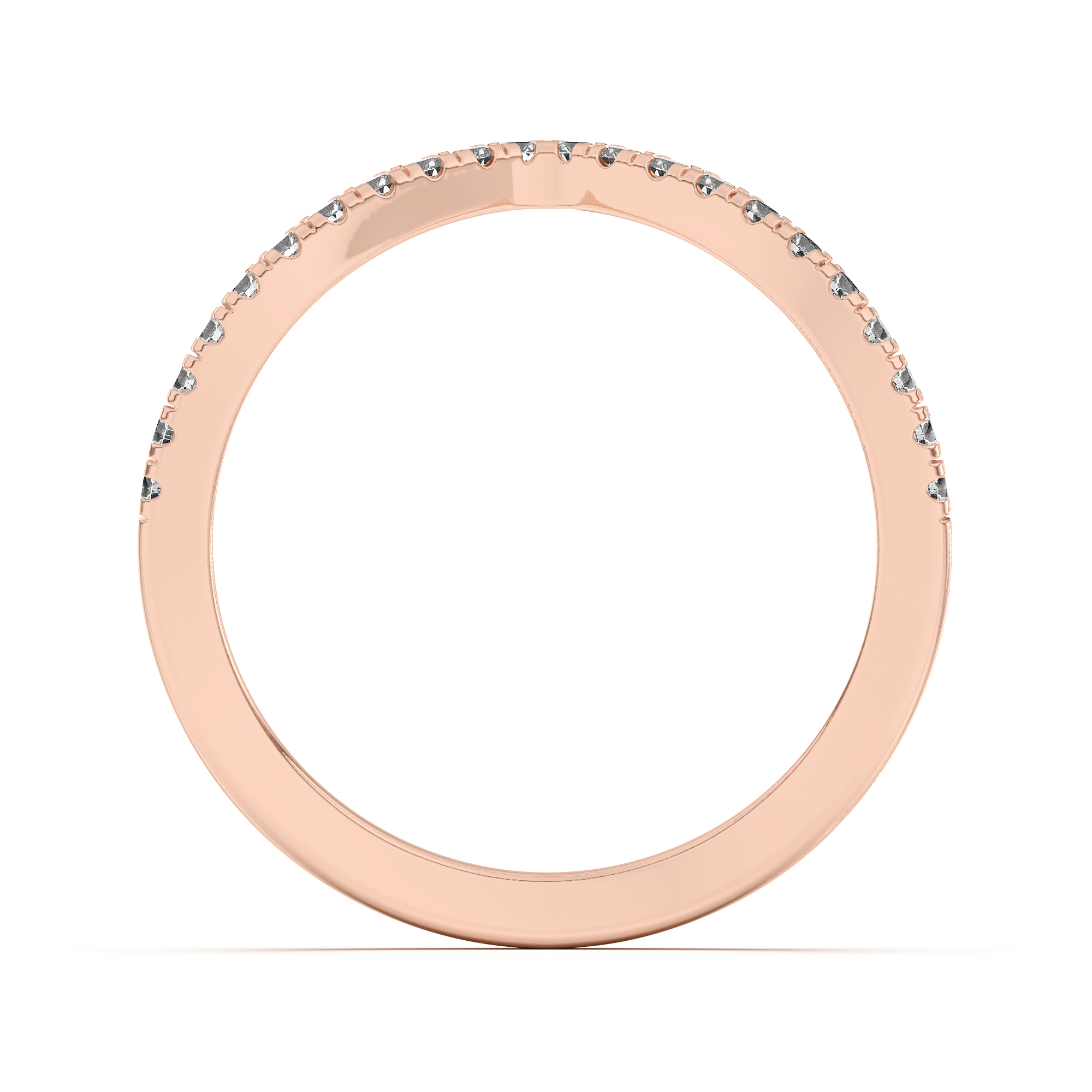 18K Rose Gold Nadine Pavé Chevron Band