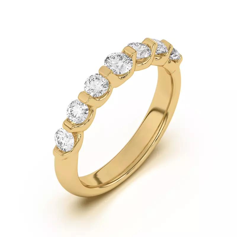 18K Yellow Gold Uma Graduated Diamond Band