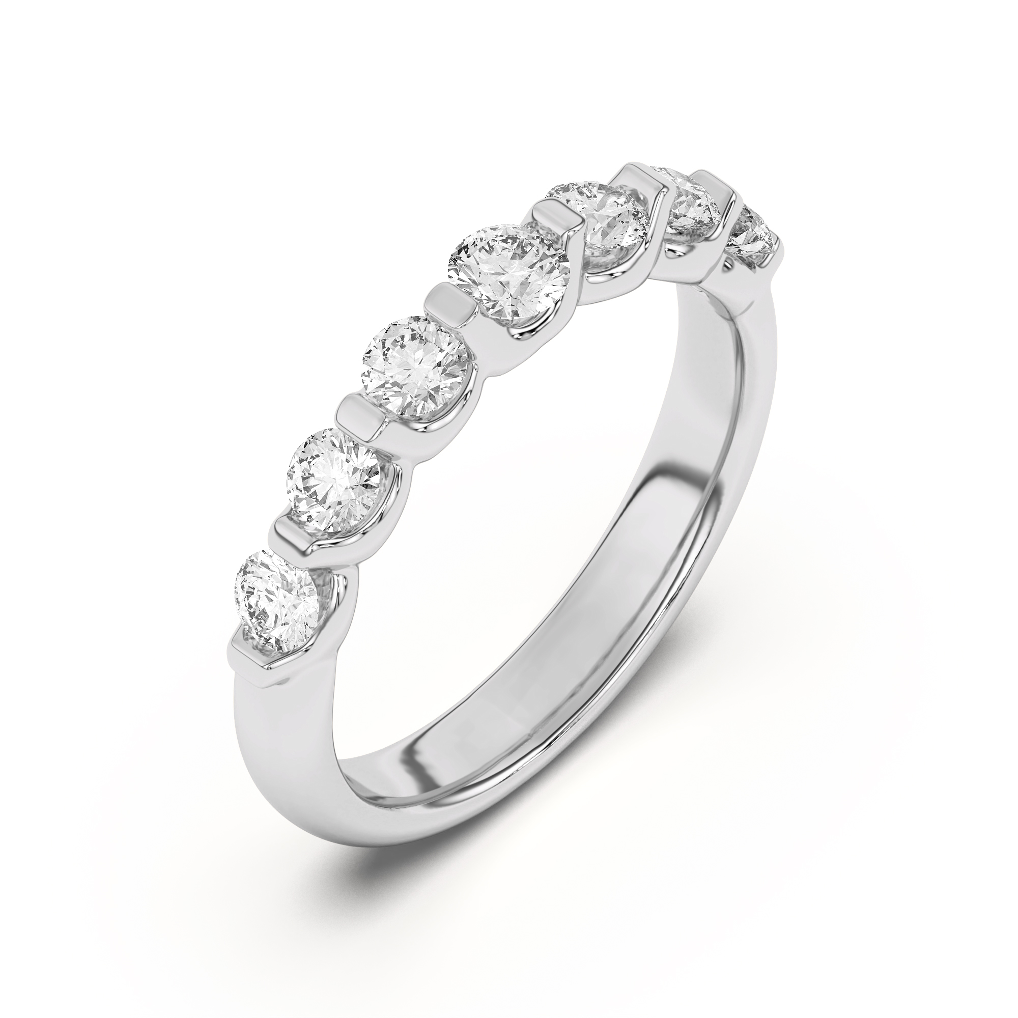 Platinum Uma Graduated Diamond Band