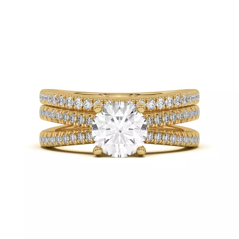 18K Yellow Gold Bree Curved Pavé Band