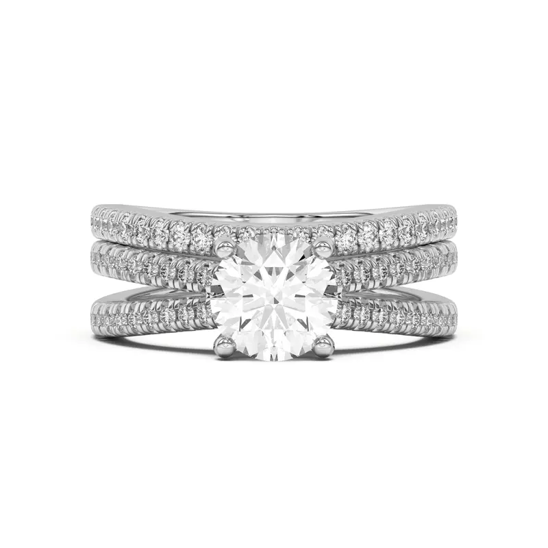Platinum Bree Curved Pavé Band