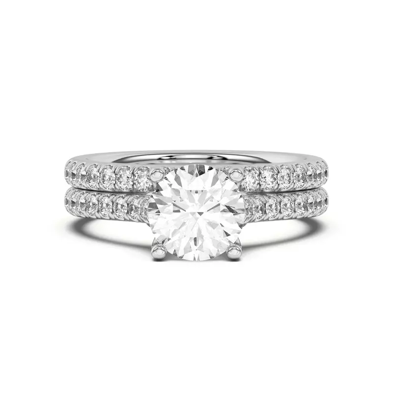 14K White Gold Coraline Pavé Band