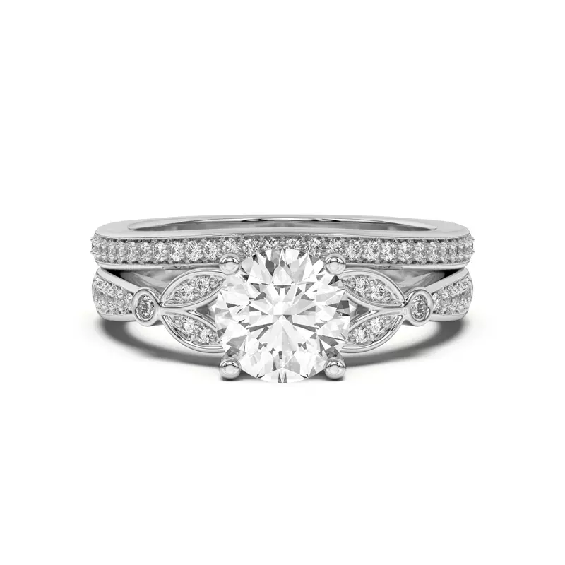 18K White Gold Fernanda Curved Pavé Band
