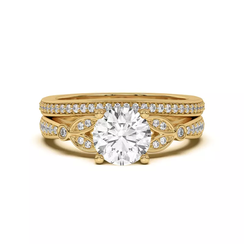 18K Yellow Gold Fernanda Curved Pavé Band