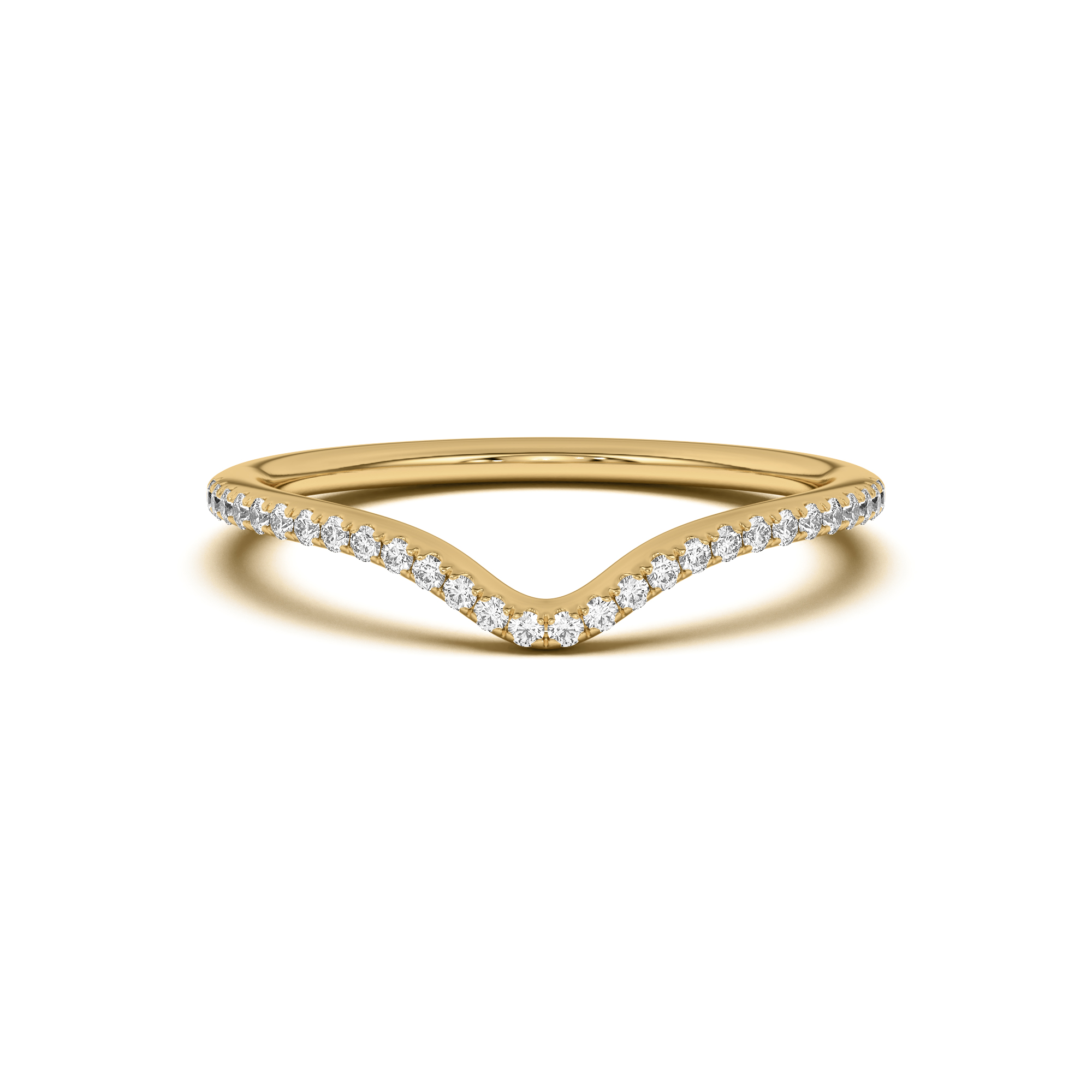 14K Yellow Gold Andra Curved Pavé Band