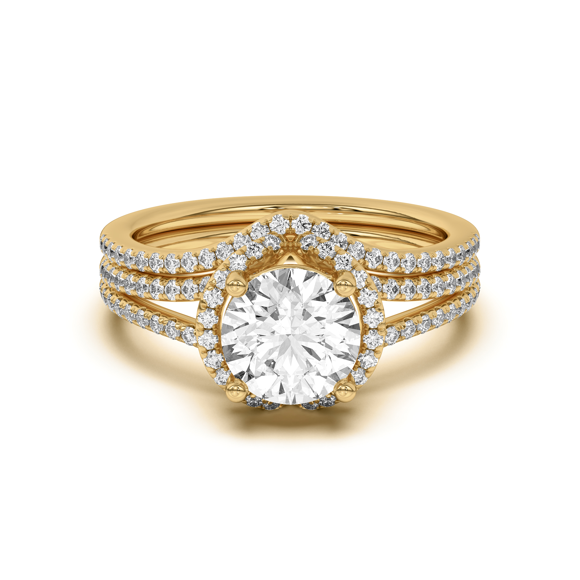 14K Yellow Gold Andra Curved Pavé Band