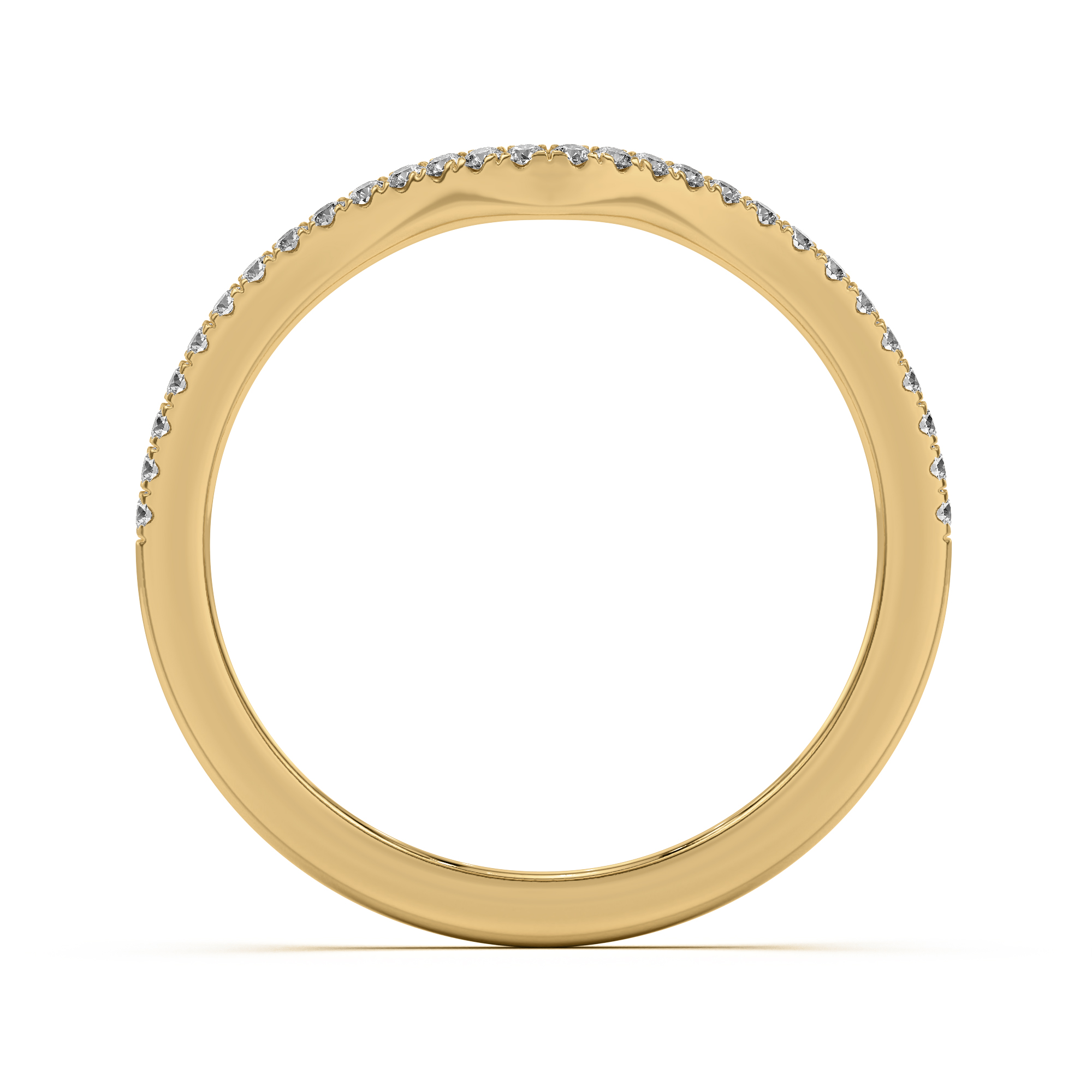 14K Yellow Gold Andra Curved Pavé Band