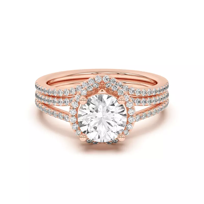 18K Rose Gold Andra Curved Pavé Band