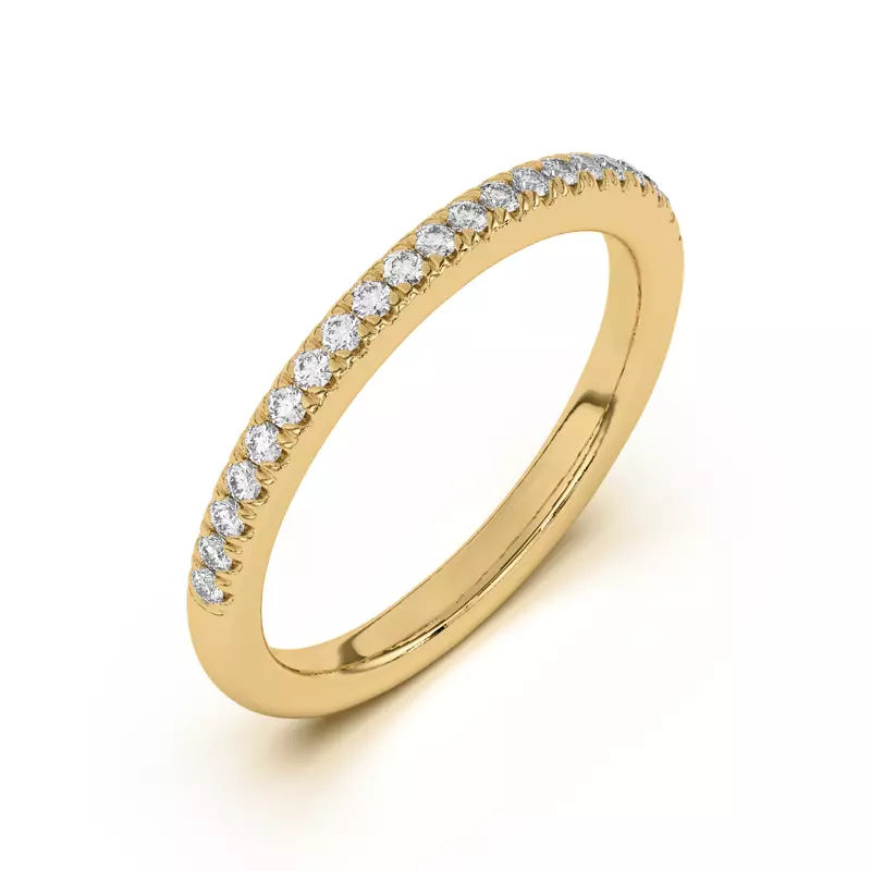 14K Yellow Gold Timeless Pavé Diamond Band
