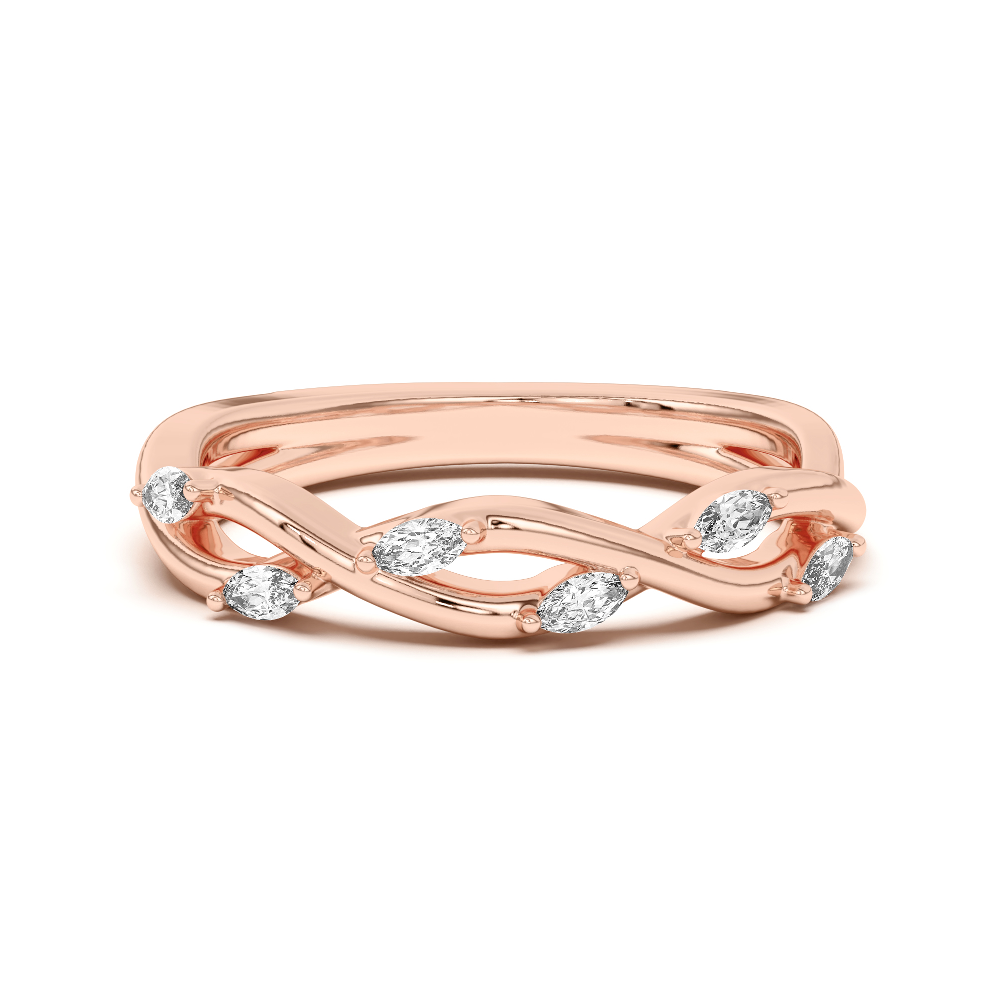 Maxime Twisted Marquise Diamond Band