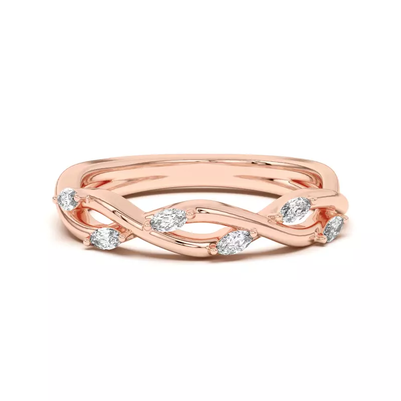 Maxime Twisted Marquise Diamond Band