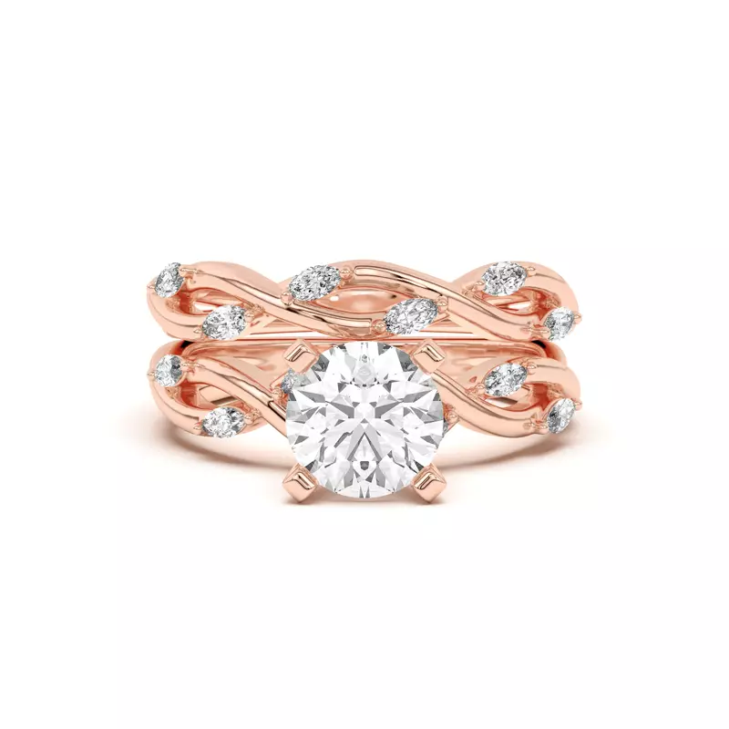 18K Rose Gold Maxime Twisted Marquise Diamond Band