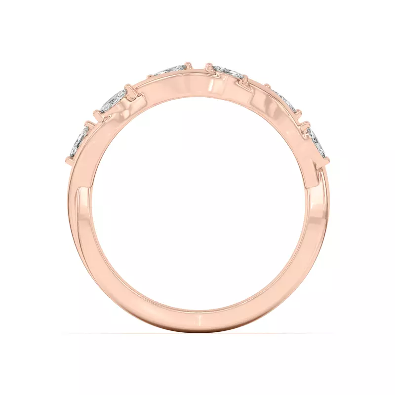18K Rose Gold Maxime Twisted Marquise Diamond Band