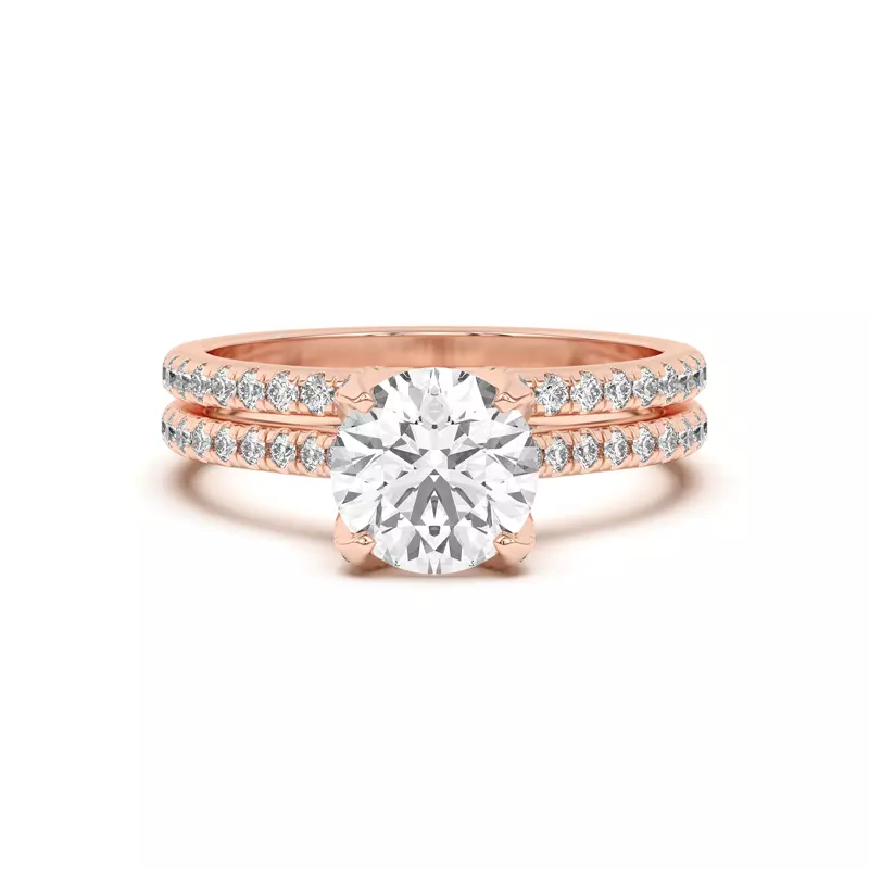 14K Rose Gold Marian Classic Pavé Band
