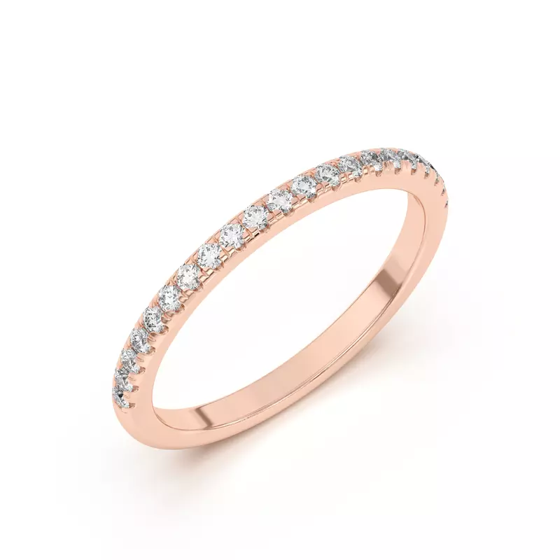 18K Rose Gold Marian Classic Pavé Band