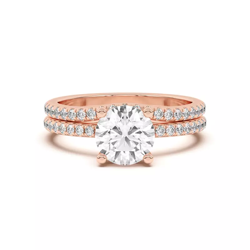 18K Rose Gold Marie Classic Curved Pavé Band