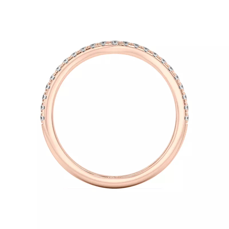 18K Rose Gold Marie Classic Curved Pavé Band