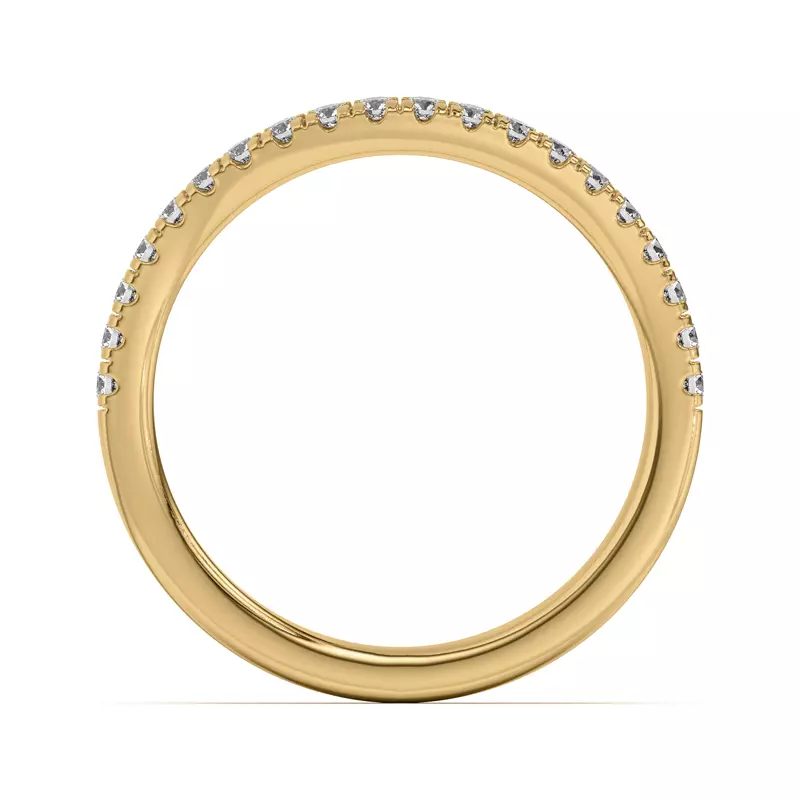 14K Yellow Gold Sue Curved Pavé Band