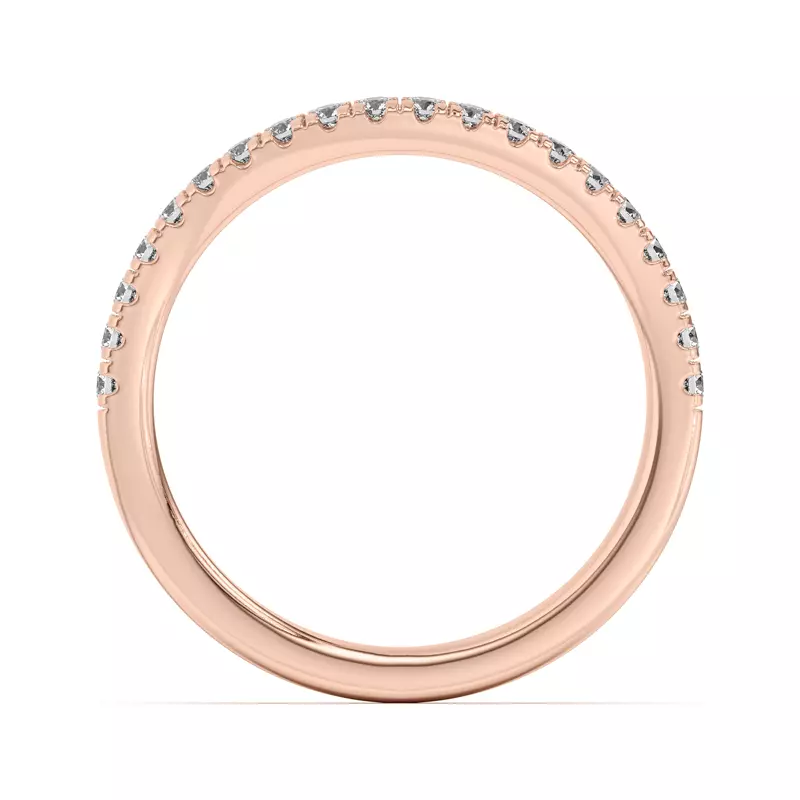 18K Rose Gold Sue Curved Pavé Band