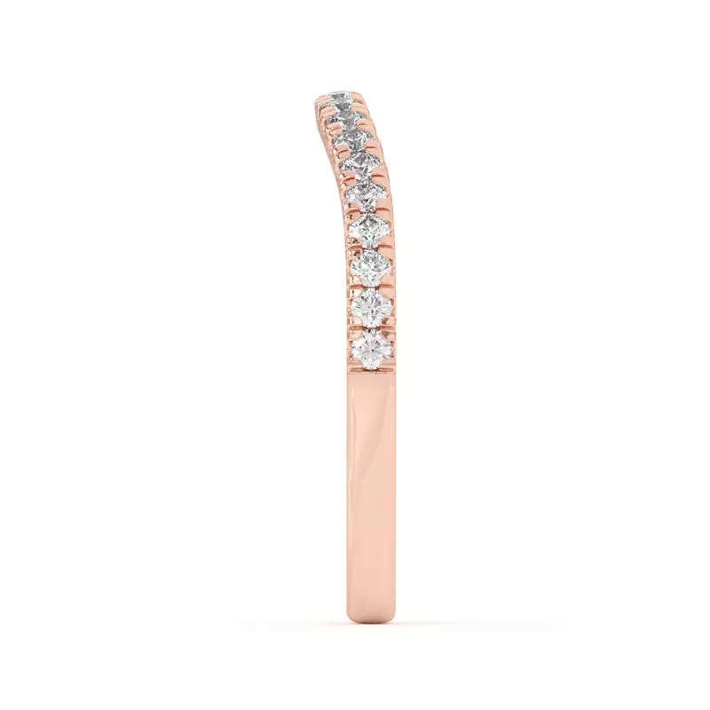 18K Rose Gold Sue Curved Pavé Band
