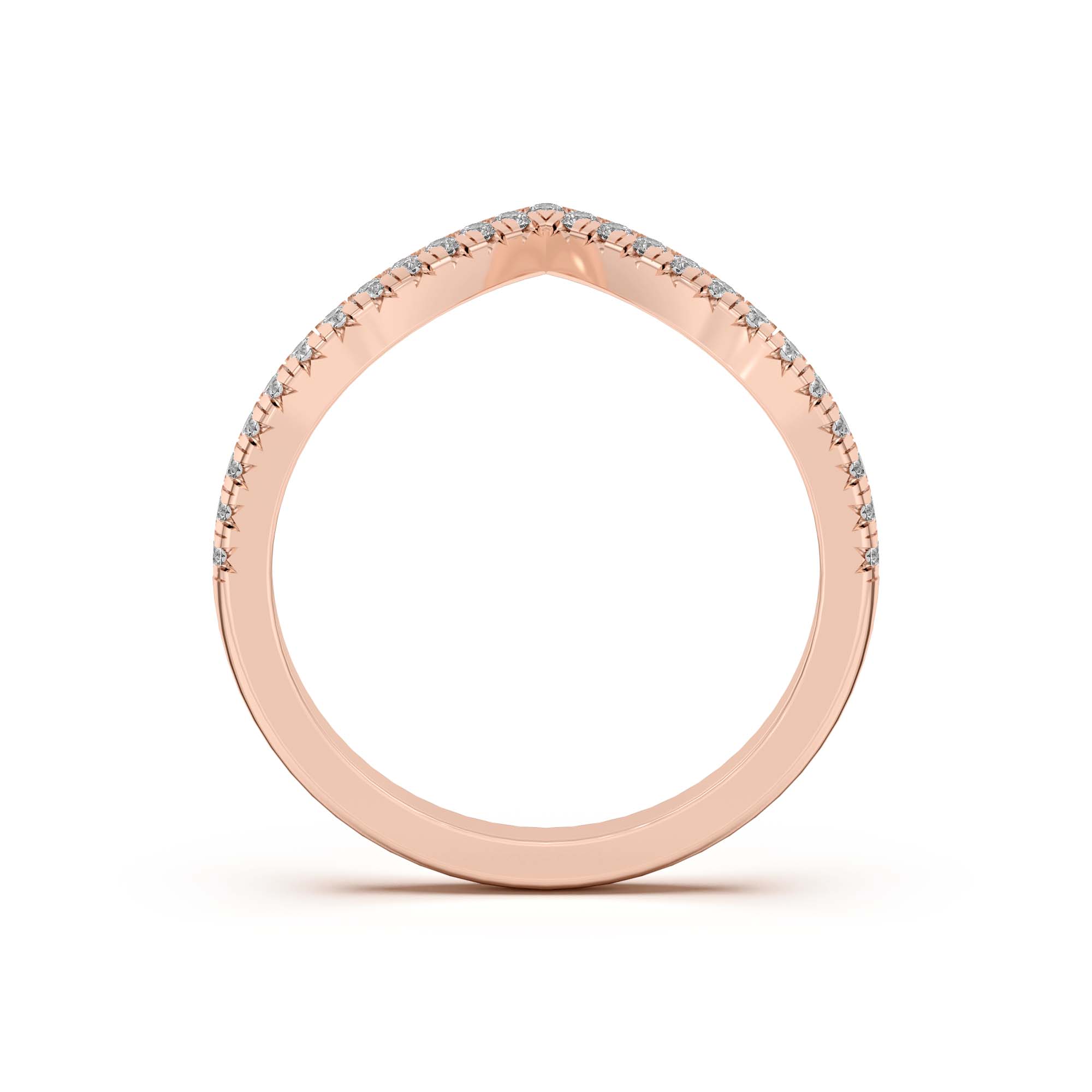 14K Rose Gold Meredith Pavé Chevron Band