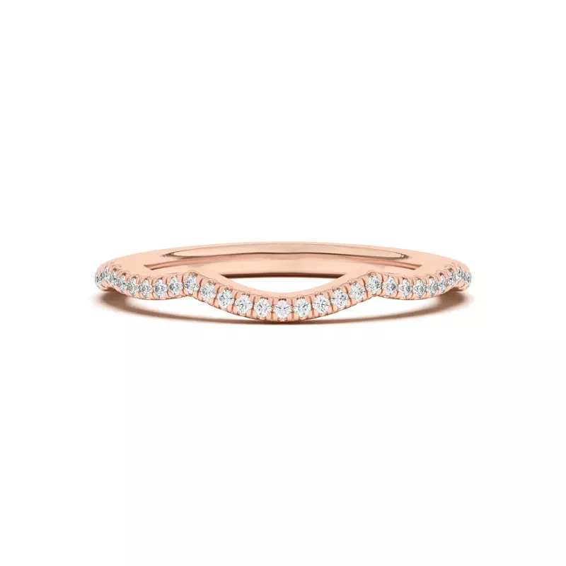Debra Scalloped Curve Pavé Band