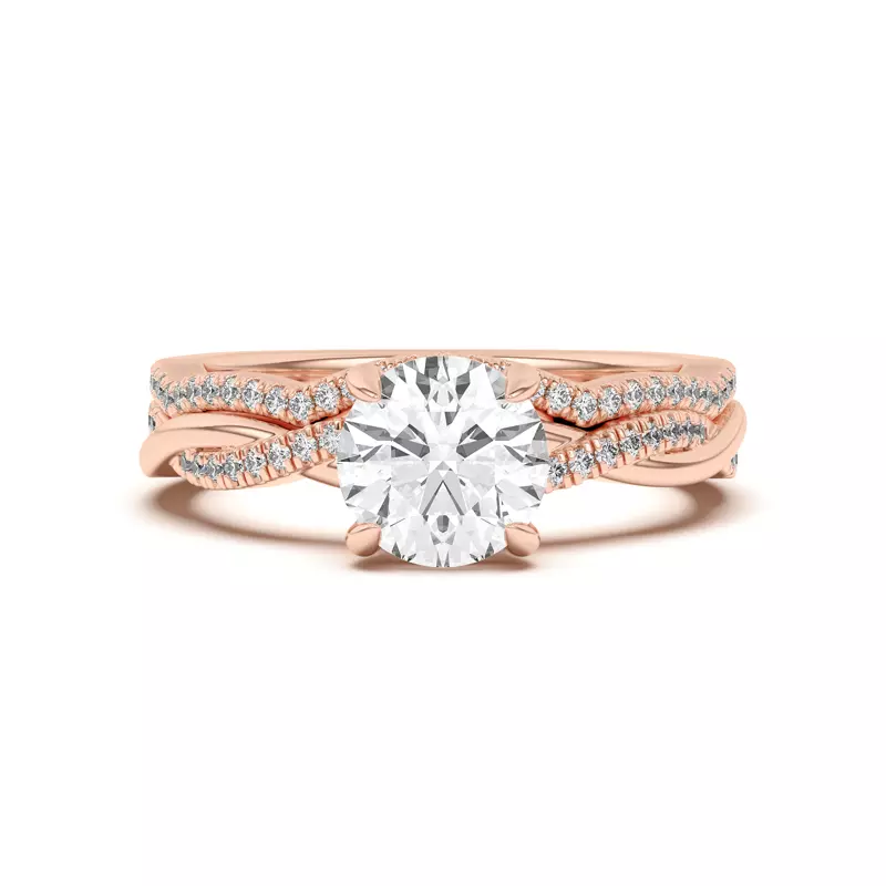 18K Rose Gold Debra Scalloped Curve Pavé Band