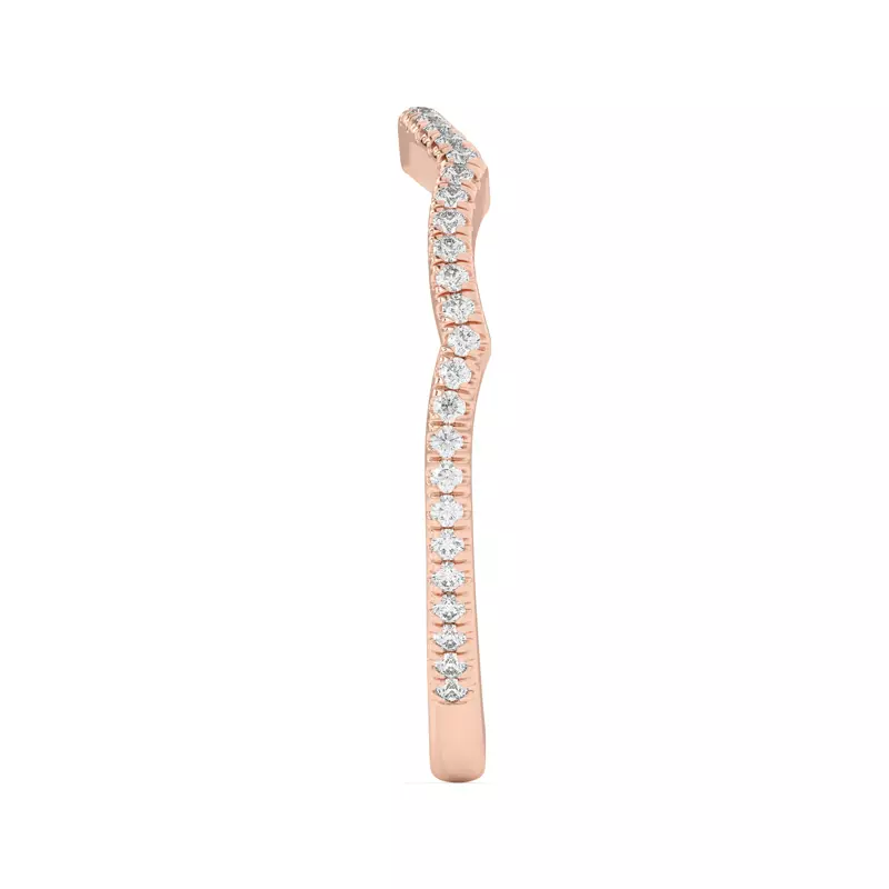 18K Rose Gold Debra Scalloped Curve Pavé Band