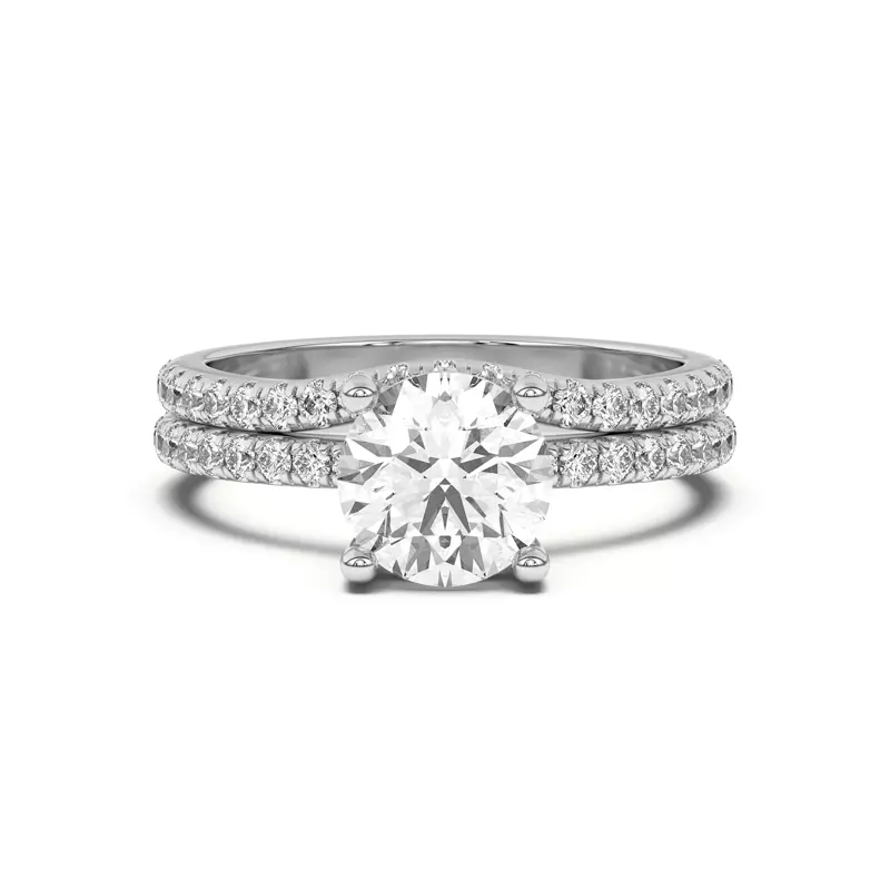 14K White Gold Tanya Curved Pavé Band
