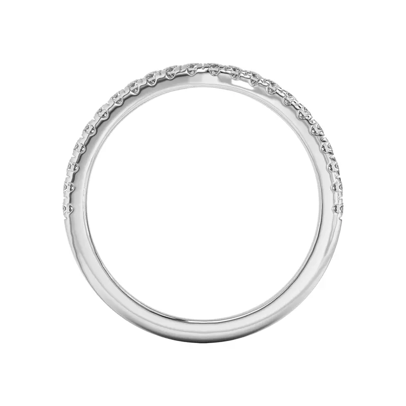 14K White Gold Tanya Curved Pavé Band