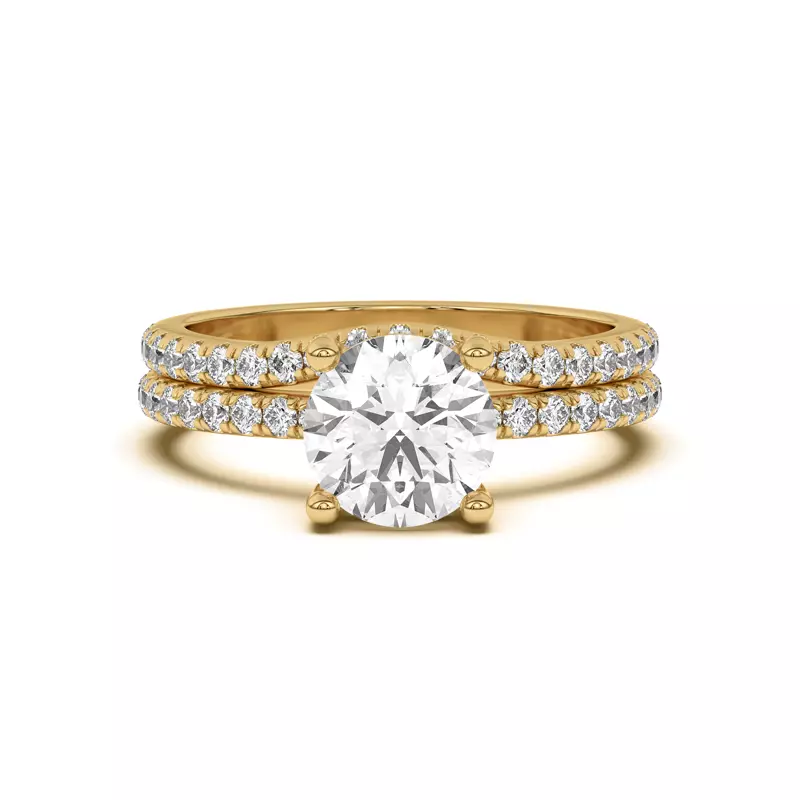 14K Yellow Gold Tanya Curved Pavé Band