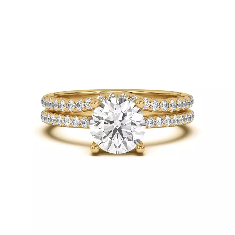 14K Yellow Gold Betsy Petite Curved Pavé Band