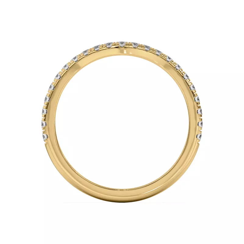 14K Yellow Gold Betsy Petite Curved Pavé Band