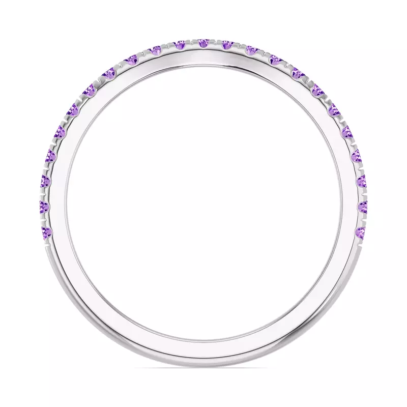 14K White Gold Spectra Amethyst Contoured Band