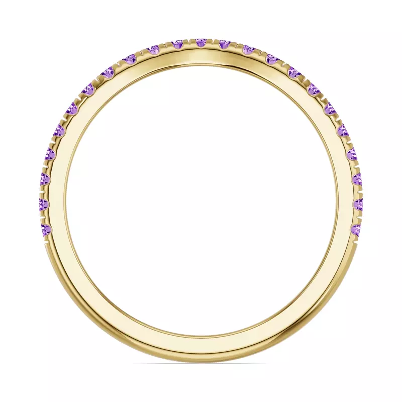 14K Yellow Gold Spectra Amethyst Contoured Band