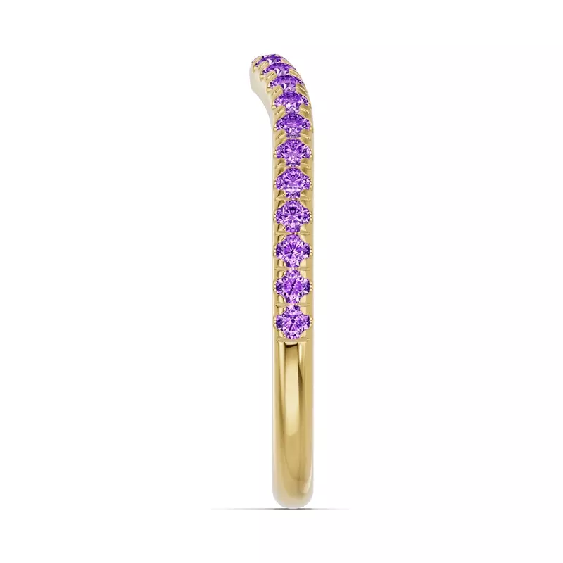 14K Yellow Gold Spectra Amethyst Contoured Band